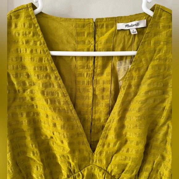 NWT Madewell Annamarie Mini Dress in Citrus Lime - Picture 7 of 12